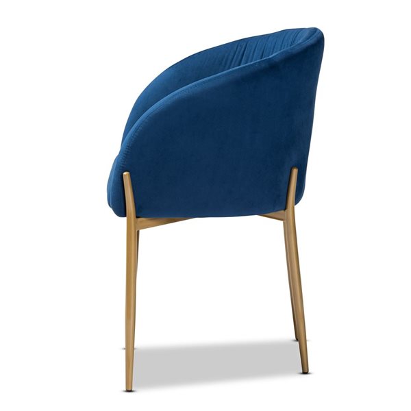 Baxton Studio Ballard Contemporary Polyester Upholstered Side Chair with Wood Frame