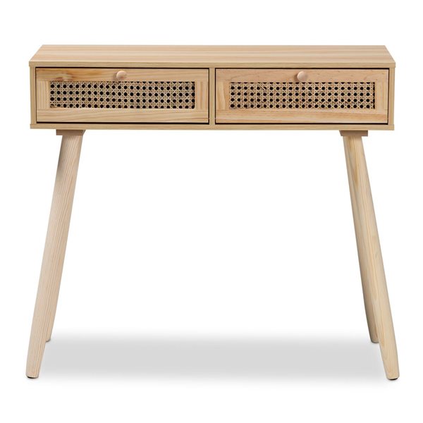 Baxton Studio Maclean Natural Brown Mid-Century Console Table