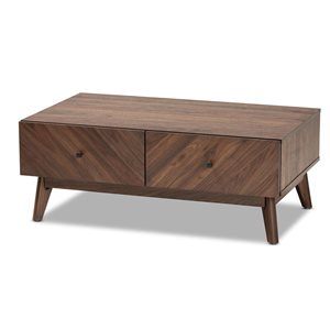 Baxton Studio Hartman Walnut Brown Wood Coffee Table