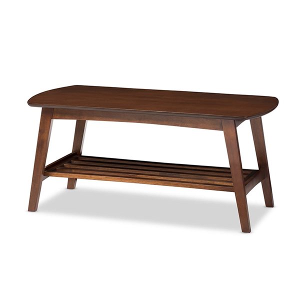 Baxton Studio Sacramento Walnut Brown Wood Coffee Table 6627 LWC