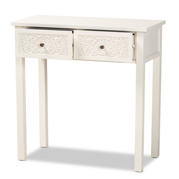 Baxton Studio Lambert White Vintage Console Table