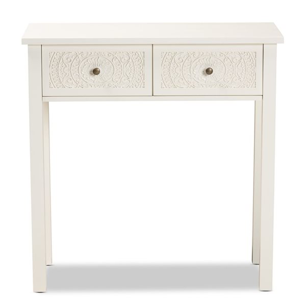 Baxton Studio Lambert White Vintage Console Table