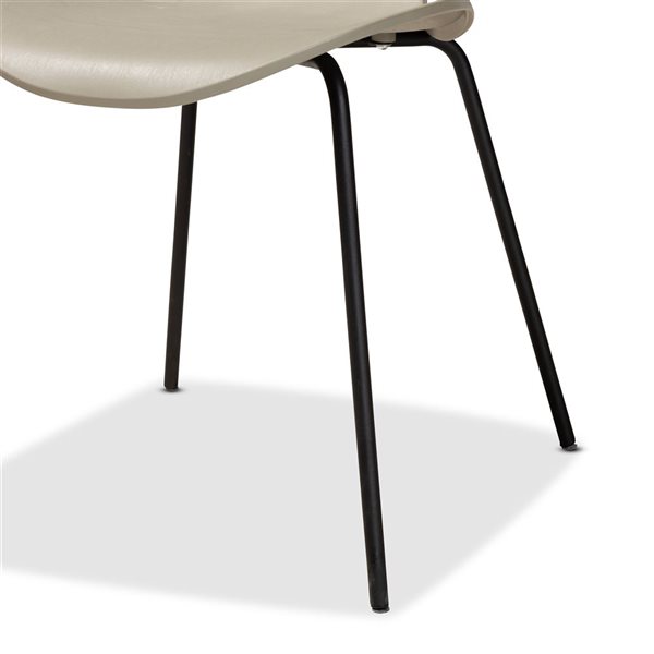 Baxton Studio Jaden Beige Contemporary Side Chair with Plastic Frame - Set of 4