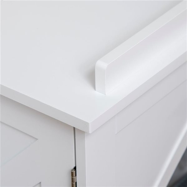 PawHut 20.5-in White Litter Box Furniture with Storage