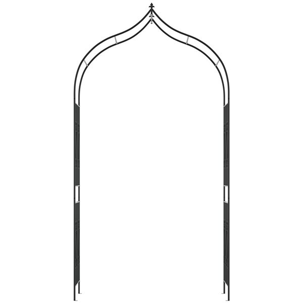 Outsunny 8.7-ft Black Steel Garden Arch