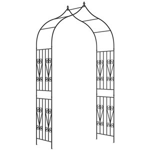 Outsunny 8.7-ft Black Steel Garden Arch