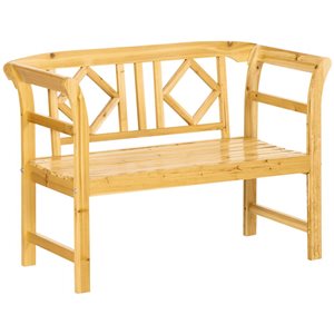 Banc de jardin en bois Outsunny de 45,7 po x 32,7 po