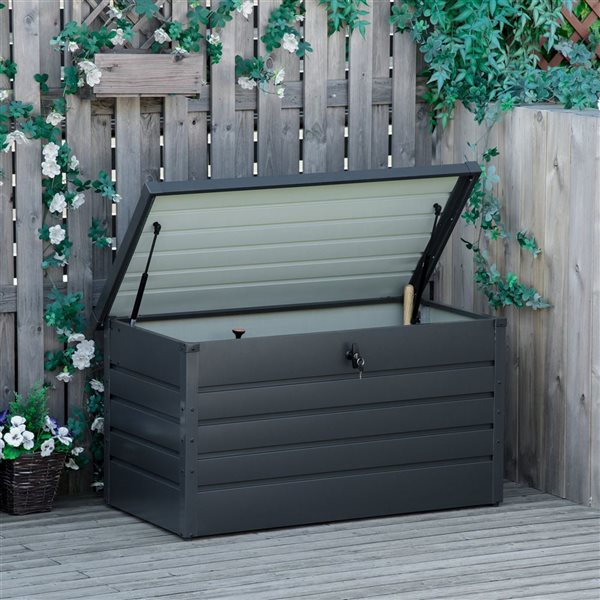 Outsunny 47.2-in x 24.4-in Grey Outdoor Storage Box