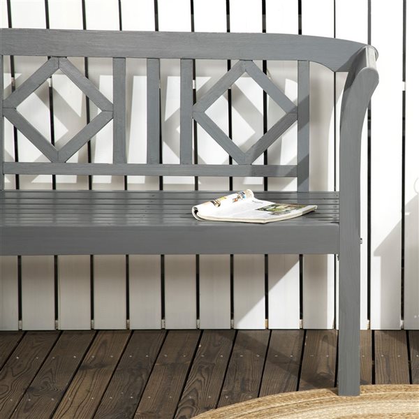 Outsunny 45.7-in x 32.7-in Dark Grey Garden Bench