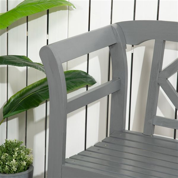 Outsunny 45.7-in x 32.7-in Dark Grey Garden Bench