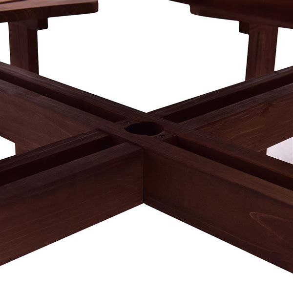 Costway Patio 8-Seat Wood Picnic Table