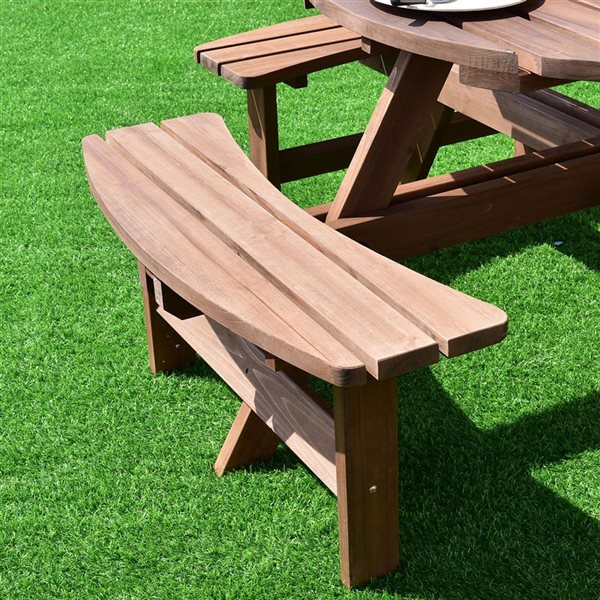 Costway Patio 8-Seat Wood Picnic Table