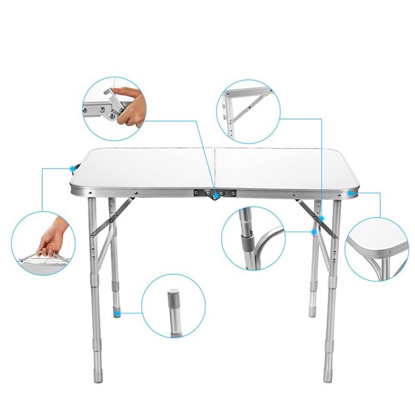 Costway Rectangle Outdoor Dining Table 24-in W x 35.5-in L - White