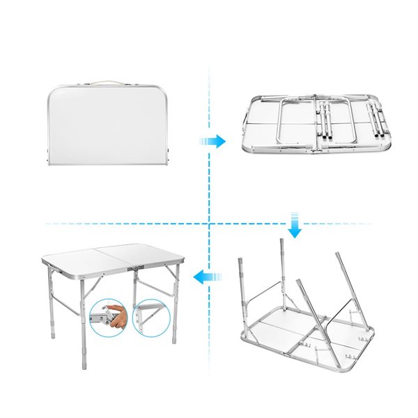 Costway Rectangle Outdoor Dining Table 24-in W x 35.5-in L - White