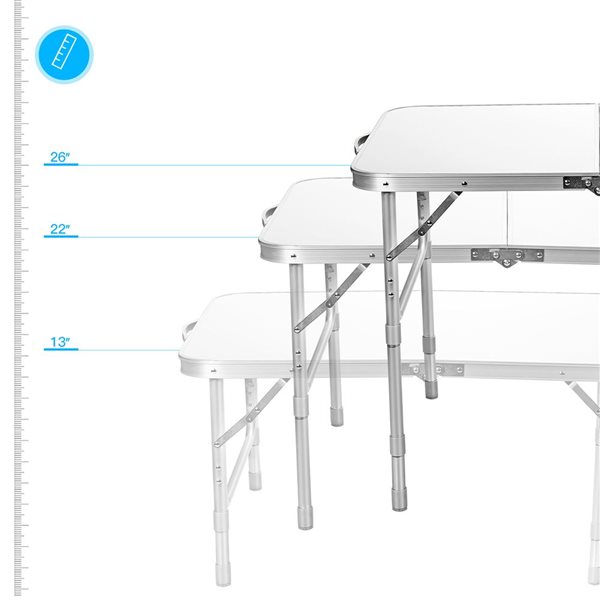 Costway Rectangle Outdoor Dining Table 24-in W x 35.5-in L - White