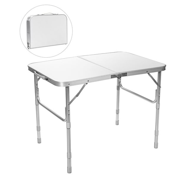 Costway Rectangle Outdoor Dining Table 24-in W x 35.5-in L - White