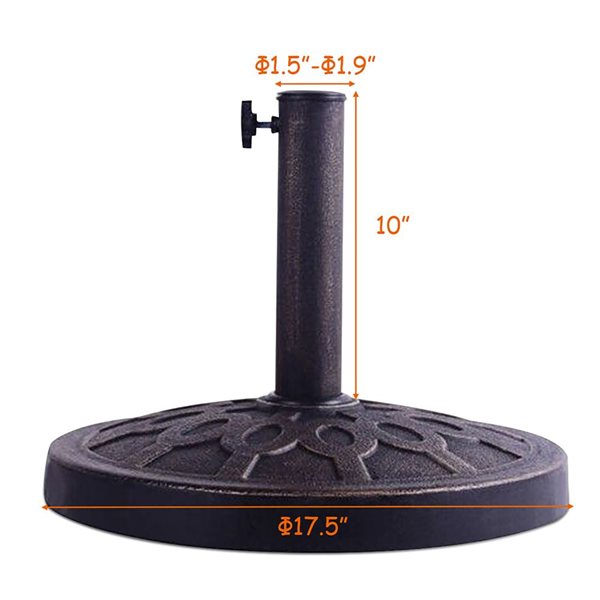 Costway 17.5-in Round Heavy Duty Patio Umbrella Base - Bronze