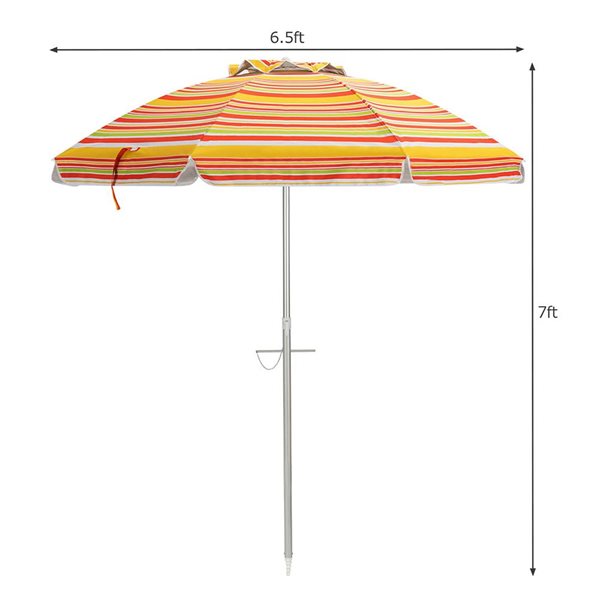 Costway 6.5-ft Yellow Garden Patio Umbrella With Push-button