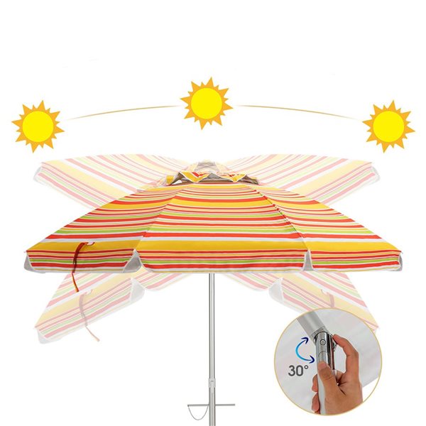 Costway 6.5-ft Yellow Garden Patio Umbrella With Push-button