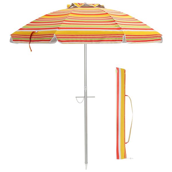 Costway 6.5-ft Yellow Garden Patio Umbrella With Push-button