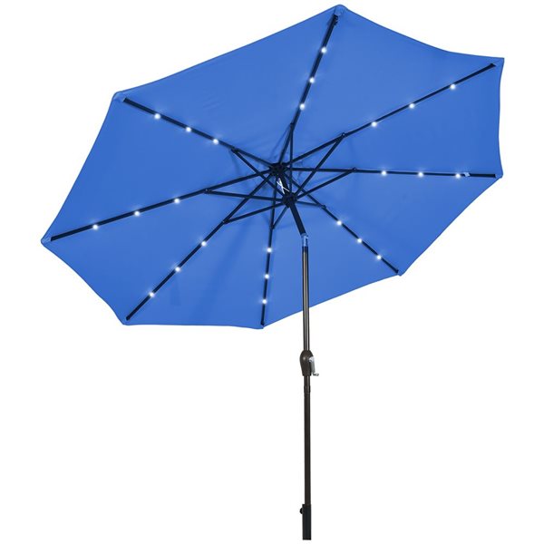 Costway 10-ft Blue Market Patio Umbrella WithPush-button