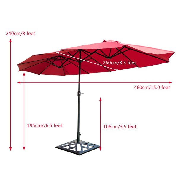 Costway 8.5-ft Wine Market Patio Umbrella With Crank