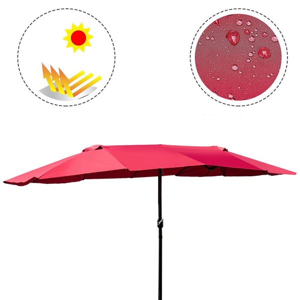 Costway 8.5-ft Wine Market Patio Umbrella With Crank