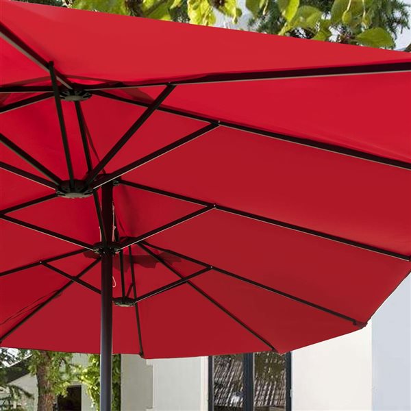 Costway 8.5-ft Wine Market Patio Umbrella With Crank