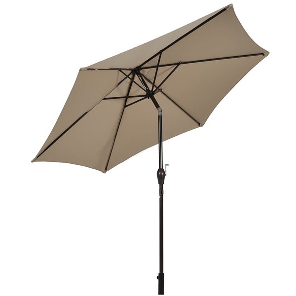 Costway 9-ft Tan Market Patio Umbrella With Push-button