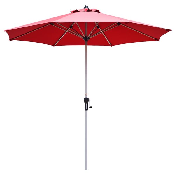 Costway Burgundy 9-ft Burgundy Market Patio Umbrella With Crank