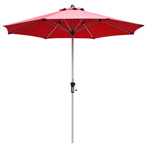 Costway Burgundy 9-ft Burgundy Market Patio Umbrella With Crank