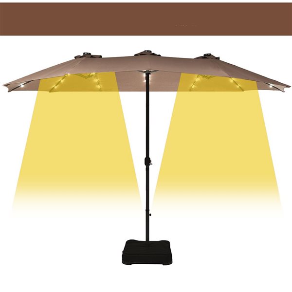 Costway 8.8-ft Tan Market Patio Umbrella With Crank - Base Included