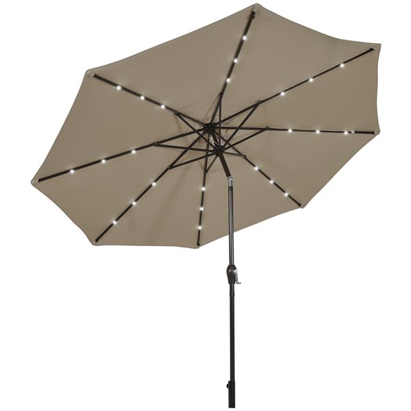 Costway 10-ft Tan Market Patio Umbrella With Push-button