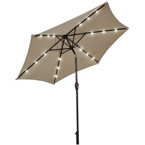 Costway 9-ft Tan Market Patio Umbrella With Push-button