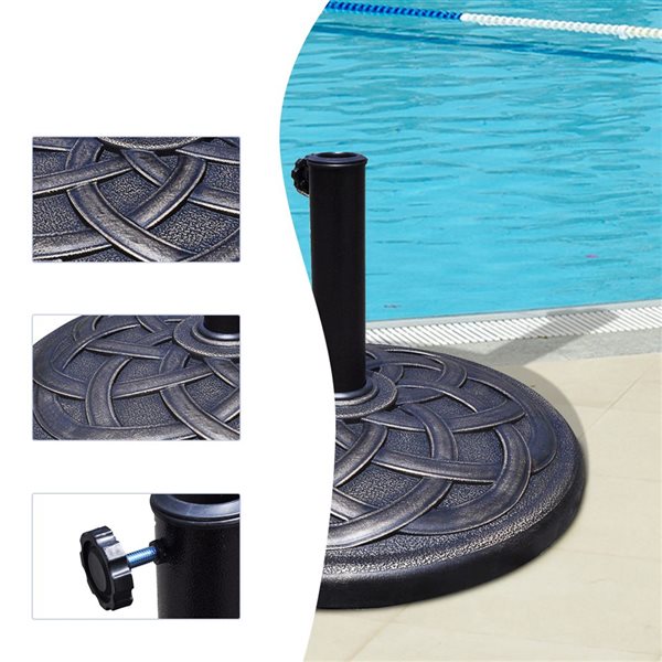 Costway 22-in Round Heavy Duty Patio Umbrella Base - Bronze