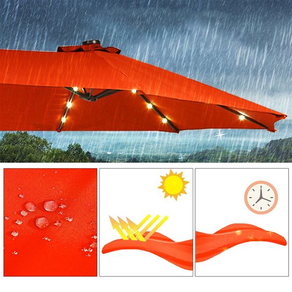 Costway 8.8-ft Orange Market Patio Umbrella With Crank - Base Included