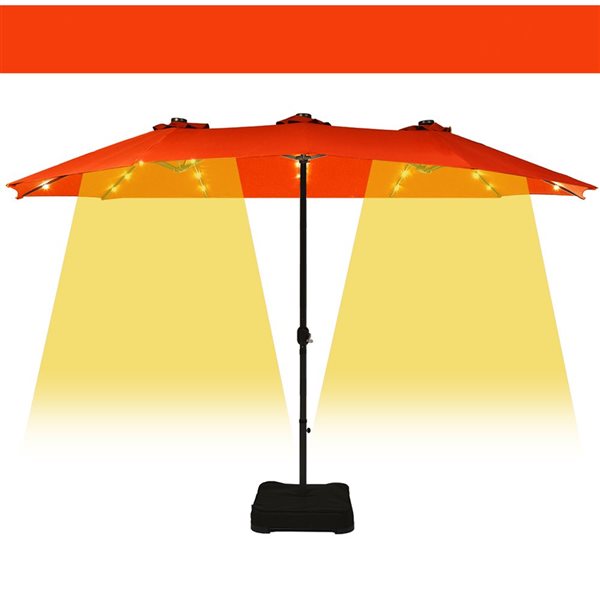 Costway 8.8-ft Orange Market Patio Umbrella With Crank - Base Included