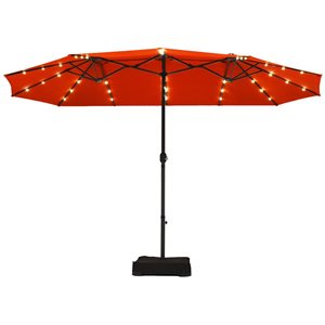 Costway 8.8-ft Orange Market Patio Umbrella With Crank - Base Included