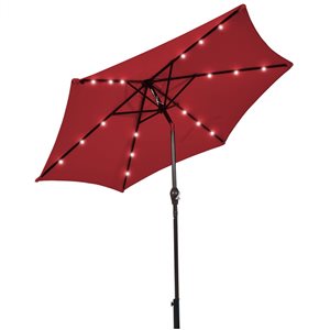 Costway 9-ft Burgundy Market Patio Umbrella With Push-button