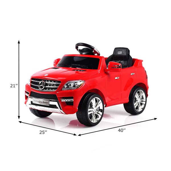 Costway 6 V Mercedes Benz Kids Ride-on Car with MP3 Input and Remote Control - Red