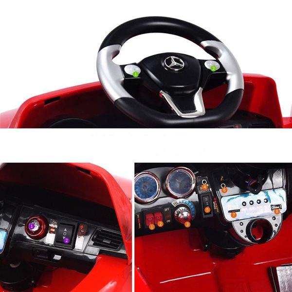 Costway 6 V Mercedes Benz Kids Ride-on Car with MP3 Input and Remote Control - Red