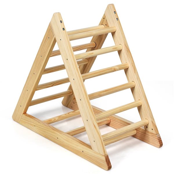 Costway Wooden Climbing Pickler Triangle Ladder for Toddler