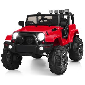 Costway 12 V Kids Ride-on Truck Car with MP3 Input  - Remote Control and LED Lights - Red