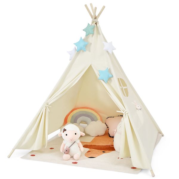 Image of Costway | Foldable Kids Canvas Teepee Play Tent | Rona