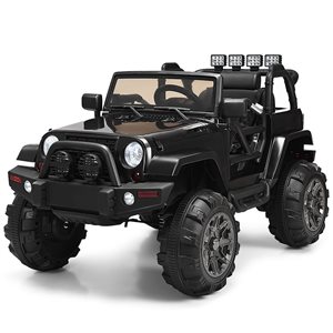 Costway 12 V Kids Ride-on Truck Car with MP3 Input  - Remote Control and LED Lights - Black