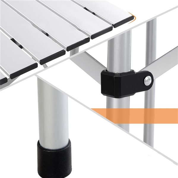 Costway 28-in Silver Cast Aluminum Square Collapsible Picnic Table