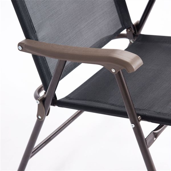 Costway Set of 2 Metal Patio Folding Chairs with Black Mesh Seat