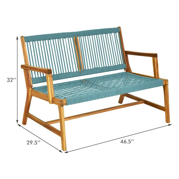 Costway 29.5-in x 32-in Brown Garden Bench