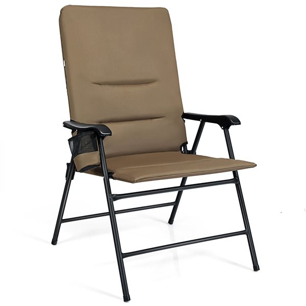 Costway Metal Foldable Brown Padded Folding Chair OP70499BN RONA   332008130 MainImage 001 L 