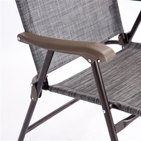 Costway Set of 2 Metal Folding Chairs with Grey Mesh Seat